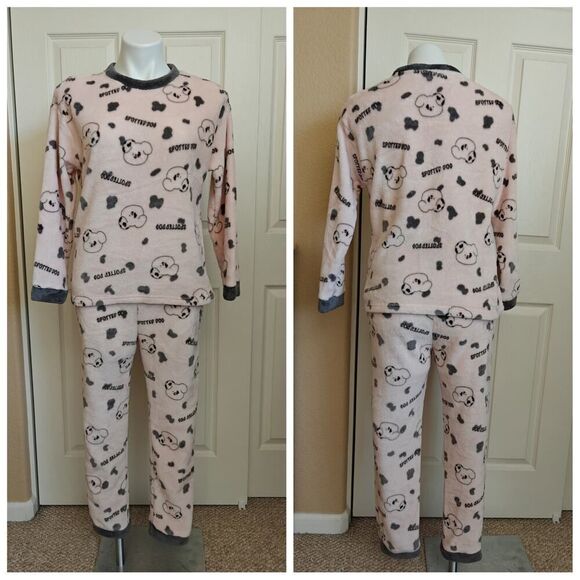 Spotted Dog fleece pajama set sz M - Picture 1 of 11